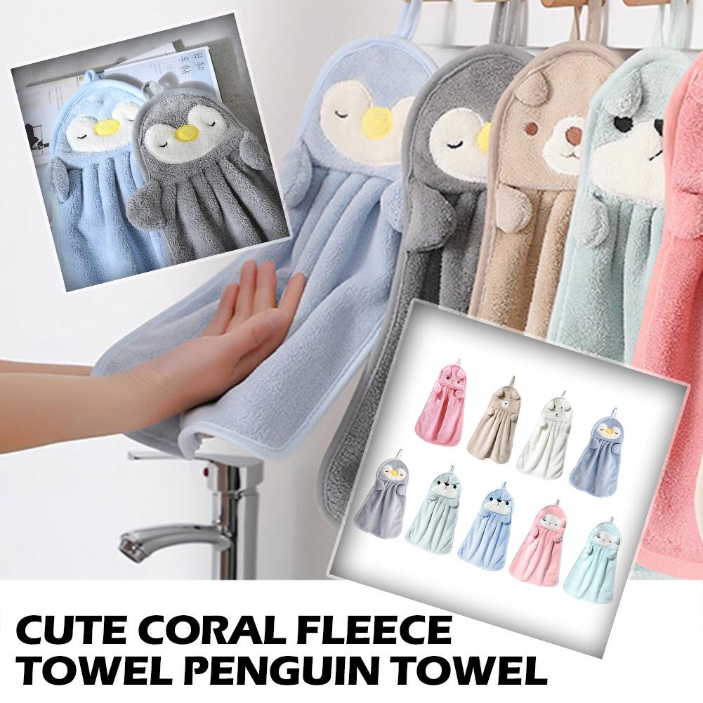 Cheap Hand Towels Coral Fleece Anime Hanging Towel Absorbent Hand Cute