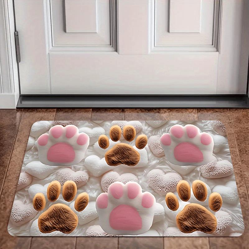 Soft plush cat claw print pad, pink and brown claw design