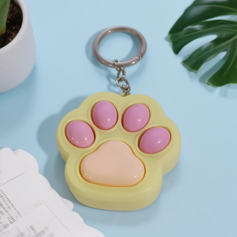Creative Fingertip Cat Claw Button Pendant Cartoon Key Ring Cat Paw Keychain Kawaii Cat Paw Keyboard Bag Pendant Decoration
