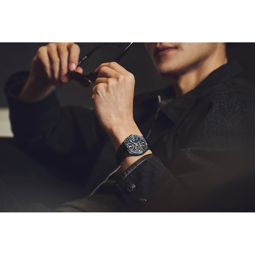 Seiko ASTRON SBXY041 Men's Solar Radio Watch Full Auto Calendar World Time All Black Titanium Case and Band