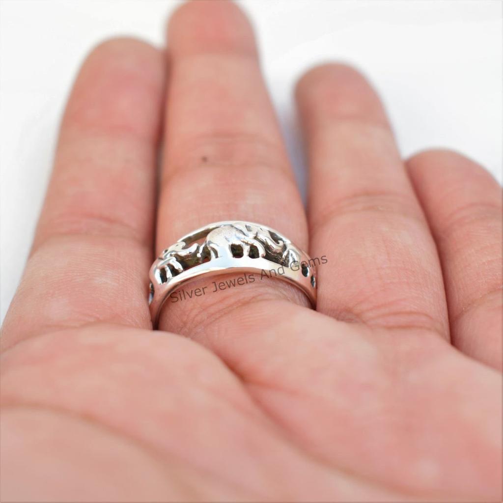 Sterling Silver Elephant Ring-Handmade Silver Ring-925 Sterling Silver Ring-Silver Elephant Ring-Gift for her-Designer Ring-Promise Ring