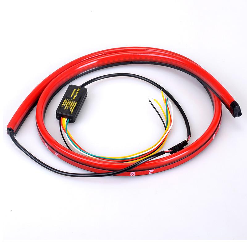 1Pc Auto High Brake Light Multi-mode with Left and Right Steering Function Anti-rear-end Collision Refitted Streamer Light A7 Tail Light