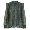 Womens/Ladies Floral High-Neck Long-Sleeved Blouse