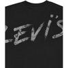 Levis Logo Print Ribbed Crew Neck Simple Loose Long Sleeve Sweatshirt Men Sweatshirt Black 002HJ-0001