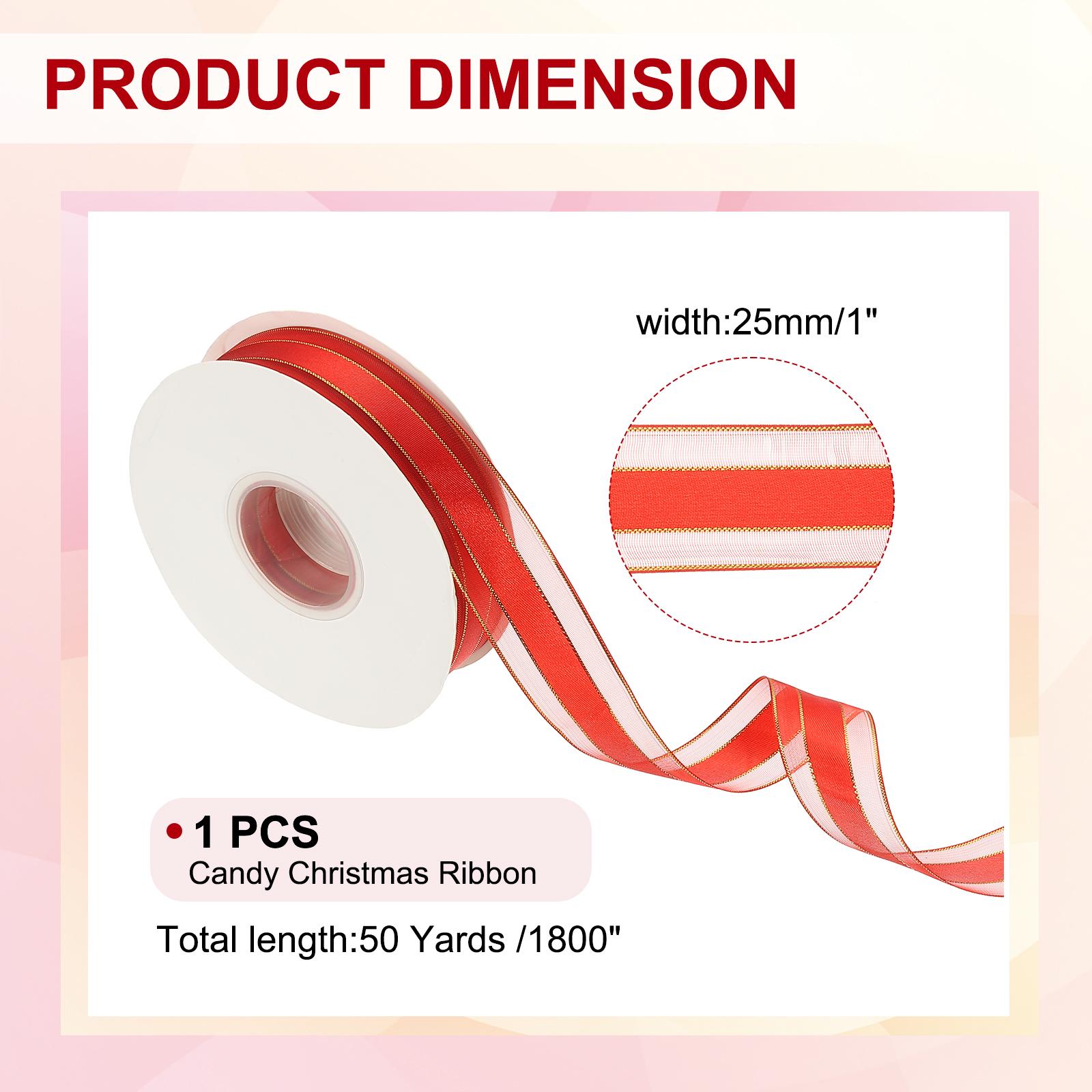 

1/2 шт. Органза Шифон Лента с золотым краем Золотая Красная Конфетная Атласная Полосатая Прозрачная Лента для рукоделия для изготовления бантов, упаковки подарков, венка 1 inch