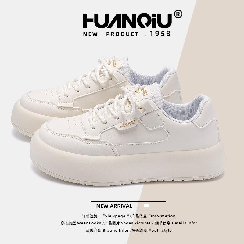 Global Campus Style Student Little White Shoes Women's ZHQ3619 Spring New Women's Shoes Platform Versatile Casual Board Shoes