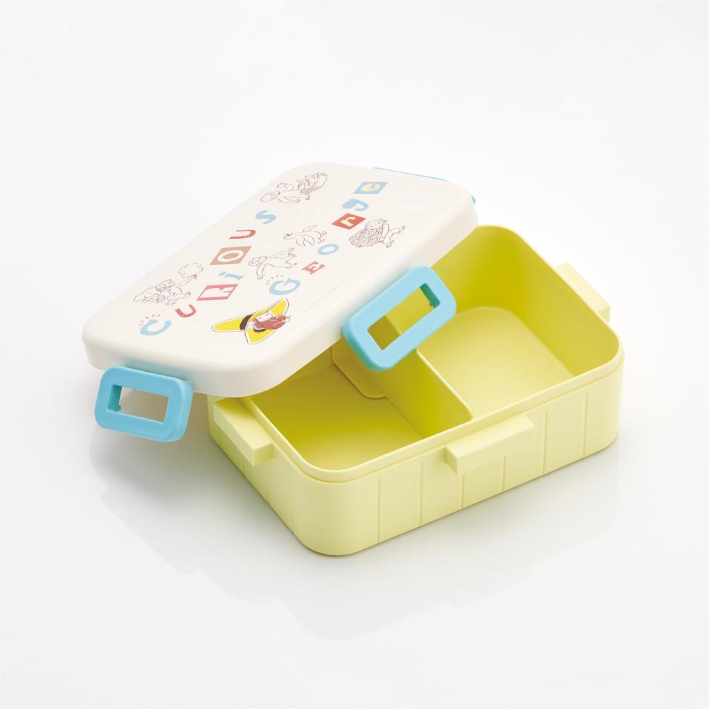 Skater Adult Bento Dishwasher Made In Curious George Alphabet Box, 4-Point Lock, 650ml, Safe, Japan, Design, YZFL7-A