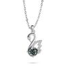 Collana con Ciondolo Cigno 6,5 mm per Donna Design Minimalista Elegante Catena Clavicola D VVS1 Gioiello Delicato