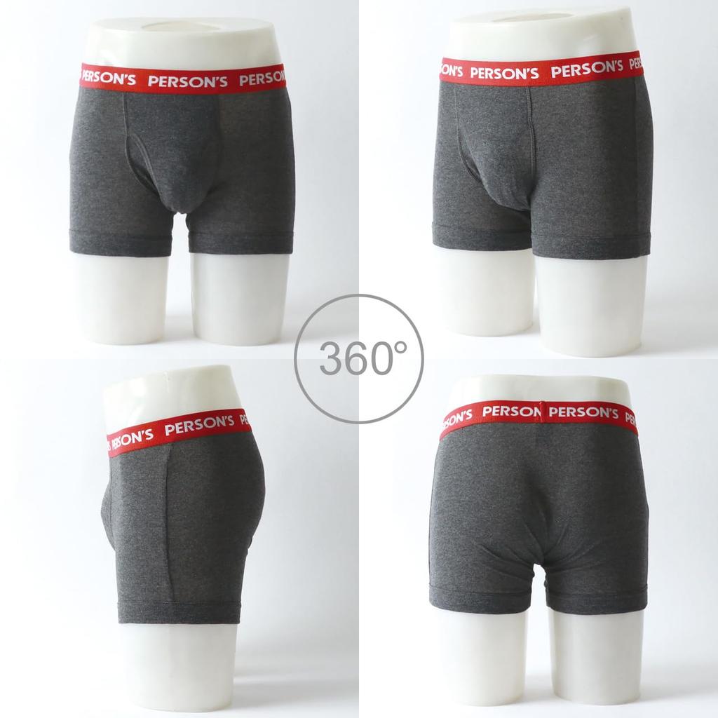 Parsons Men's Boxer Briefs, 3-Pack, M, L, LL, 3L, 4L, 5L, 6L, Front-Opening, Underwear, Pants, Innerwear, Charcoal, Black, Navy, L