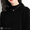 Knit Long Solid Mock Ribbed J-Scott Women's Dress, Knee-Length, Sleeves, Color, Neck, I-Line, Simple, Soft, Black, JS22-BK-XL