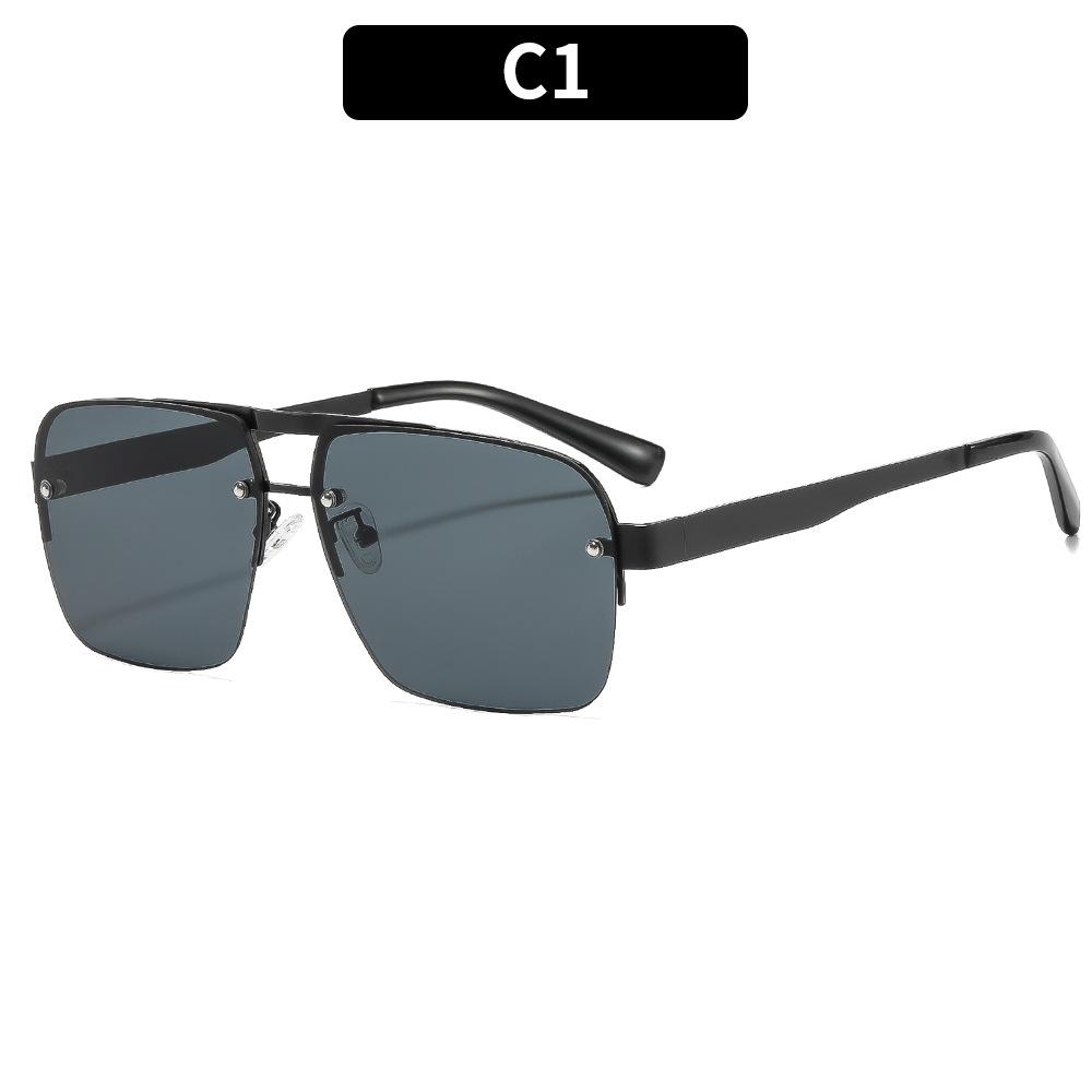 Retro Classic Box Double Beam Versatile Fashion Sunglasses European And American New Outdoor Sunscreen Trendy Sunglasses