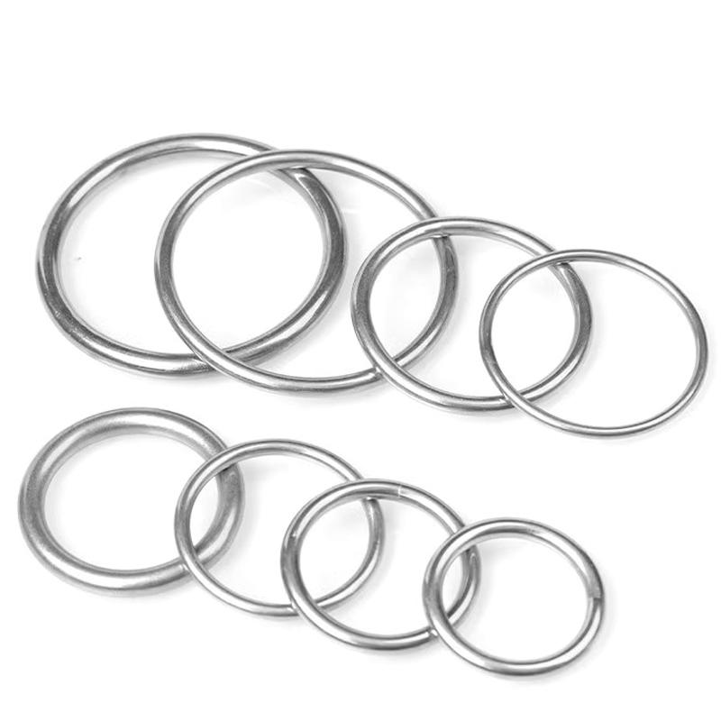 M3~M8 304 Stainless Steel Seamless Circular Round Ring Smooth Lifting Ring Solid O Ring for Pet Yoga Hanging ID 15~60mm