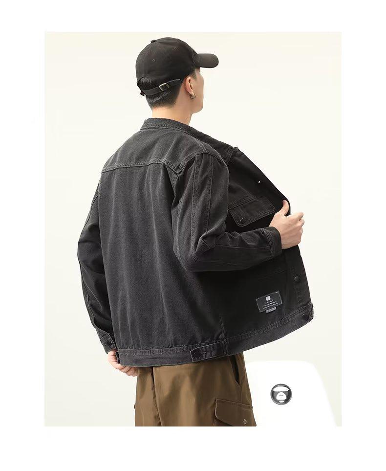 Men's Korean Style Denim Jacket - Trendy Spring/Autumn Casual Top for Teenagers and Students.
