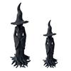 Standing Witch Statue Gothic Witch Figurine Collectible Halloween Retro Witch Sculpture for Mantel Porch Entrance Decoration