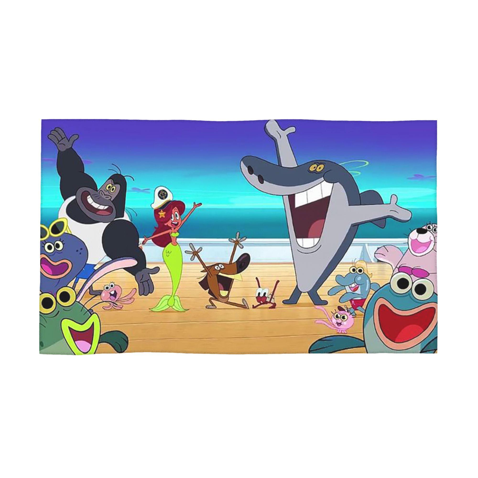 

Zig & Sharko Cartoons Kid Soft Face Towel Quick Dry Pool Bath Cotton Towels Absorbent Quick W40*H60(CM)