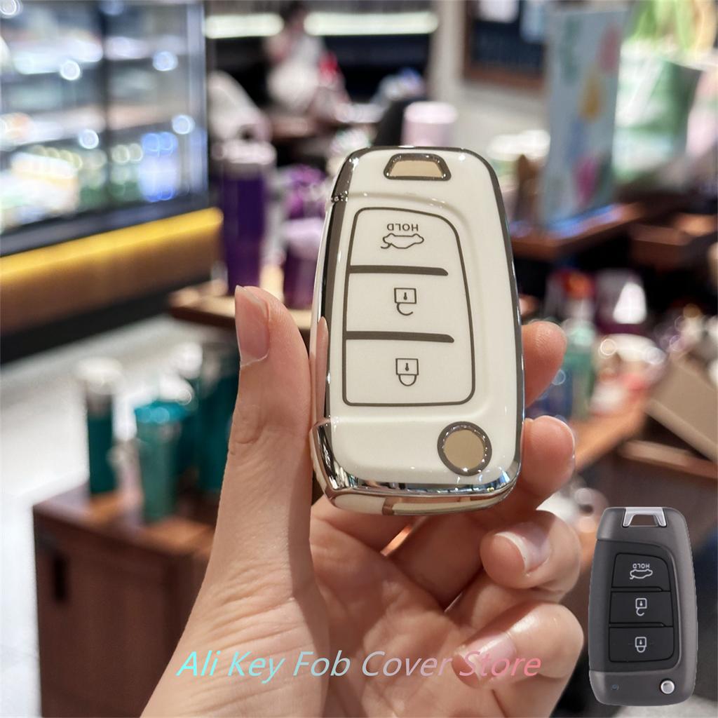 Key Fob Cover with Keychain Lanyard for For Hyundai Elantra Solaris I30 I35 I40 IX35 Sonata Santa Fe Tucson Verna Celesta Accent