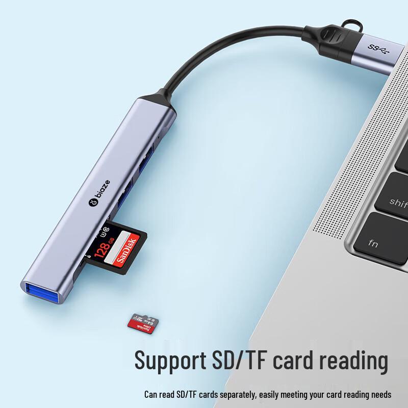 Biaoyao Type-C & USB 3.0 Hub with SD/TF Card Reader