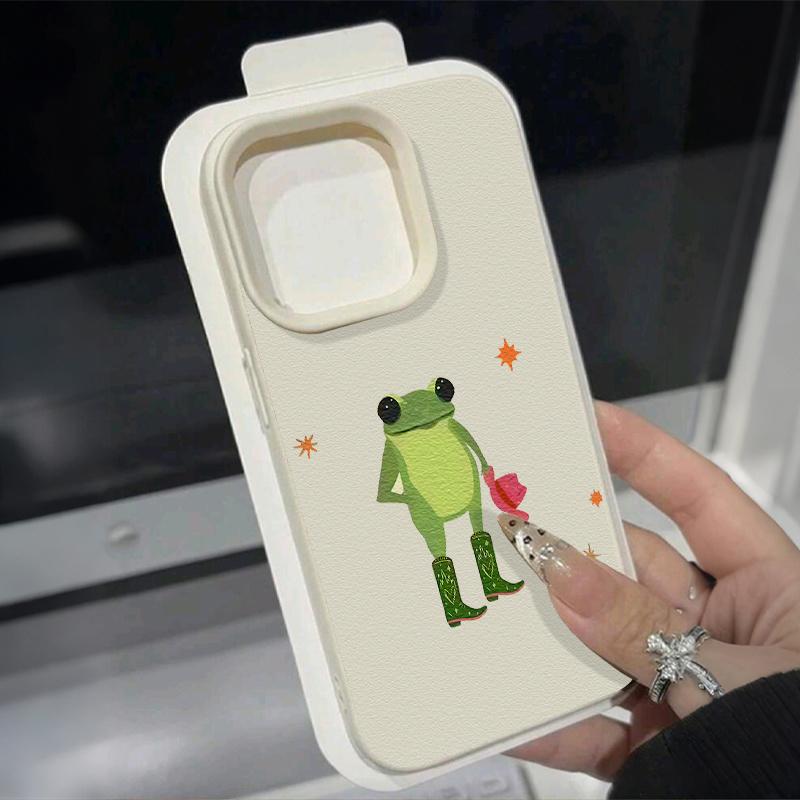 Trendy frog pattern phone case suitable for iPhone 17 16 15 14 13 12 11 Pro/Max/Plus anti drop and shockproof back cover