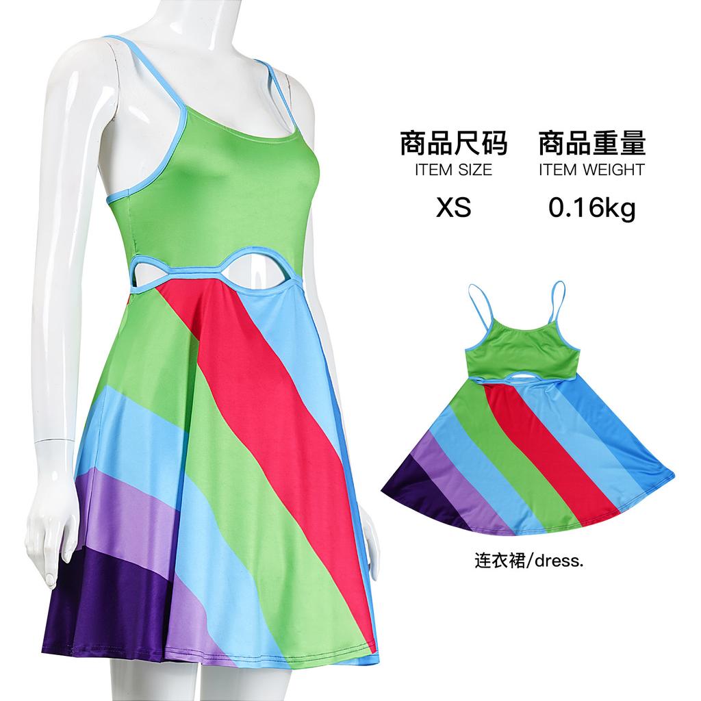 Movie 13 Going On 30 Suddenly 30 Jenna Rink Green Halter Dress Cosplay Costume Vintage 2000s Movie Outfit, Halloween Party Convention