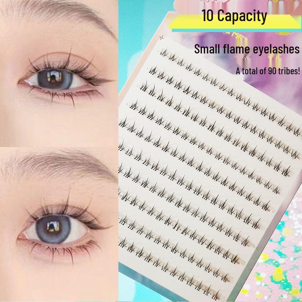 288 Clusters New Small Flame Lower Lashes, Transparent Stem, Natural Mother-Born Feel. 10 Rows, 90 Clusters Small Flame Lower Lashes