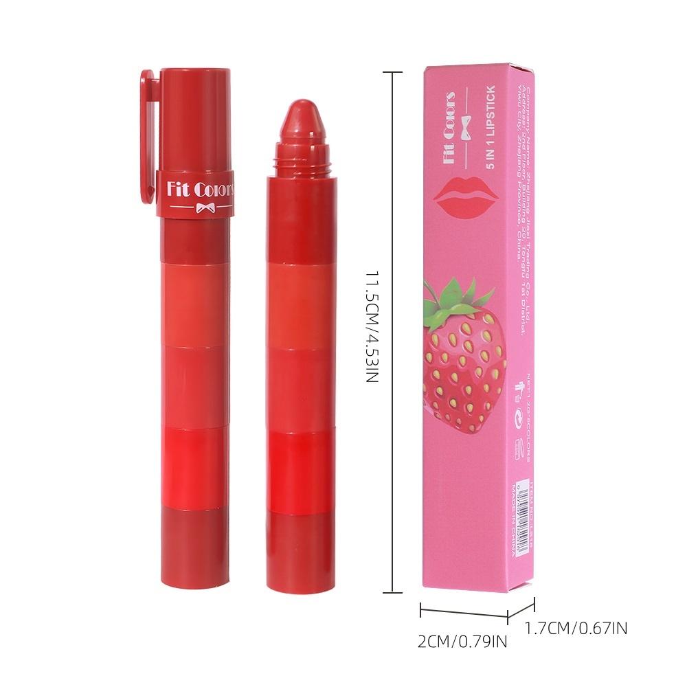 Set di 5 Rossetti Frutta Vellutati Opachi, Lunga Tenuta, Altamente Pigmentati, Balsamo Labbra Idratante, Applicazione Fluida per Labbra Morbide