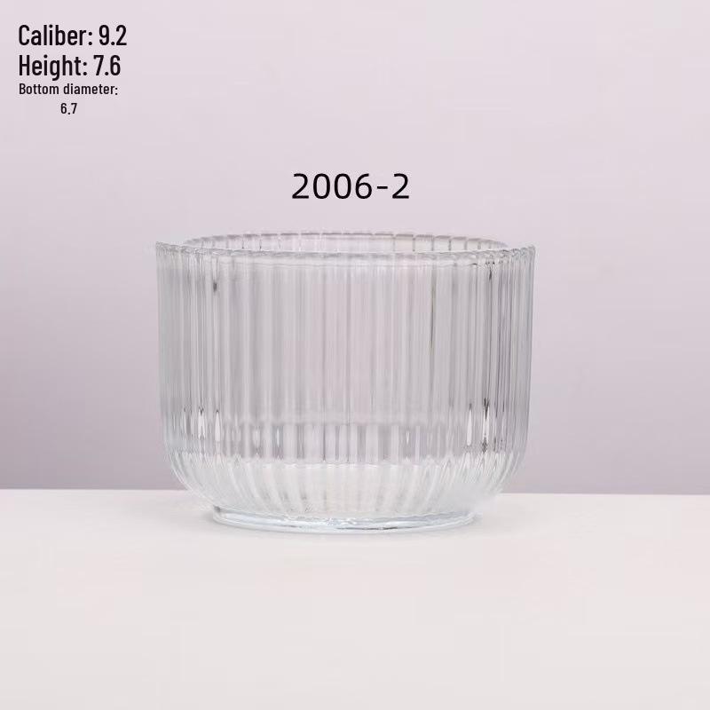 Thickened European Stripe Glass Candle Jar with Arched Bottom