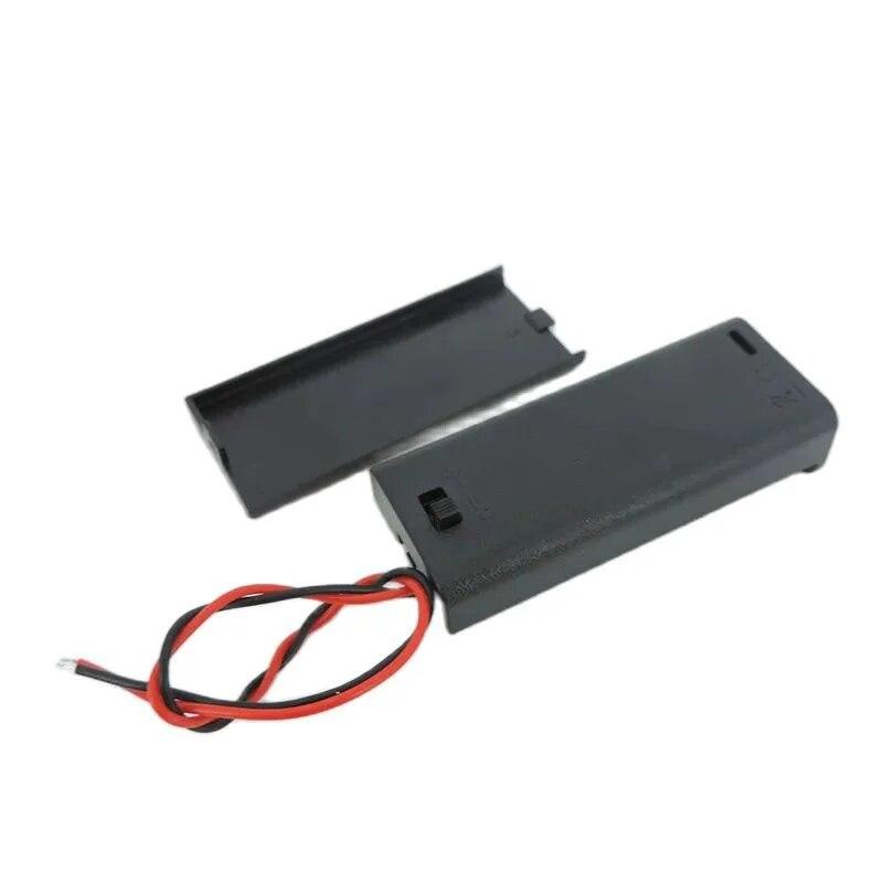 1pcs 5pcs 2 Slot AAA Battery 4.5V 2X1.5V Holder Case Box 2pin Dc Leads ON/OFF Switch Cover Standard Battery Diy Container