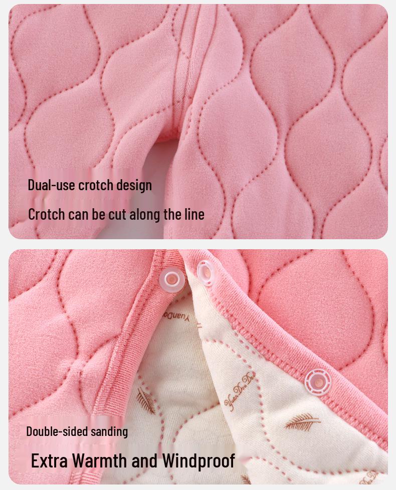 Color-Changing Children's Cotton-Padded Jacket Set - Autumn & Winter, Boneless, Warm, High-Waisted for Boys & Girls