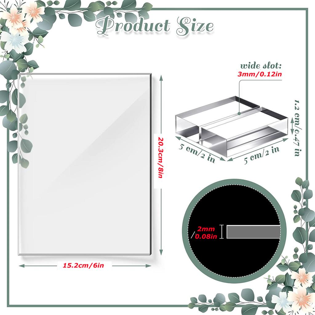 Arched Acrylic Signs with Stand Blank Clear/Frost Acrylic Table Number With Stand, DIY Wedding Decoration Menu Bar List Sign