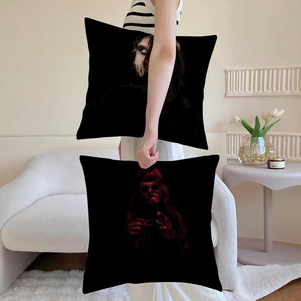 EEthel Cain Singer Pillow Case Antidustmite Pillowcase Invisible Zipper Silky Short Plush Sofa Cushion Cover