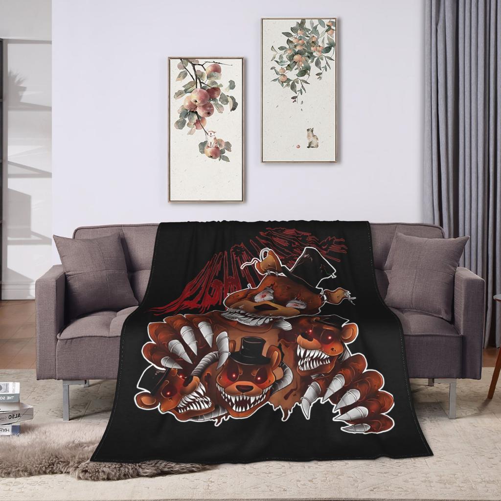 FNAF At Freddys Blankets Velvet Winter Portable Lightweight Thin Throw Blankets for Sofa Office Bedspreads