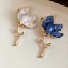Zinc Zinc Alloy Glaze Luxury Badge Pin Tulip Banquet Clothes Metal Pin Magnolia Flower Brooch  Party Favors