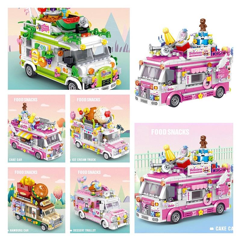 Diy Creative Mini Puzzle Building Toy Sweet Dessert Burger Car With 638 Abs Plastic Grains