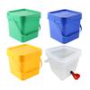 5L Quail Chicken Drinking Bucket With Drinking Cup Portable Thickened Bucket With Lid Square Pet Food Storage Plastic Bucket