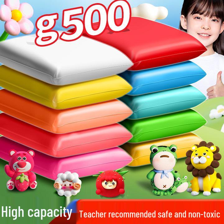 

500g White Odorless Modeling Clay for Children – Non-Toxic Rubber Plasticine for Elementary Students With 3-Piece Tool Set