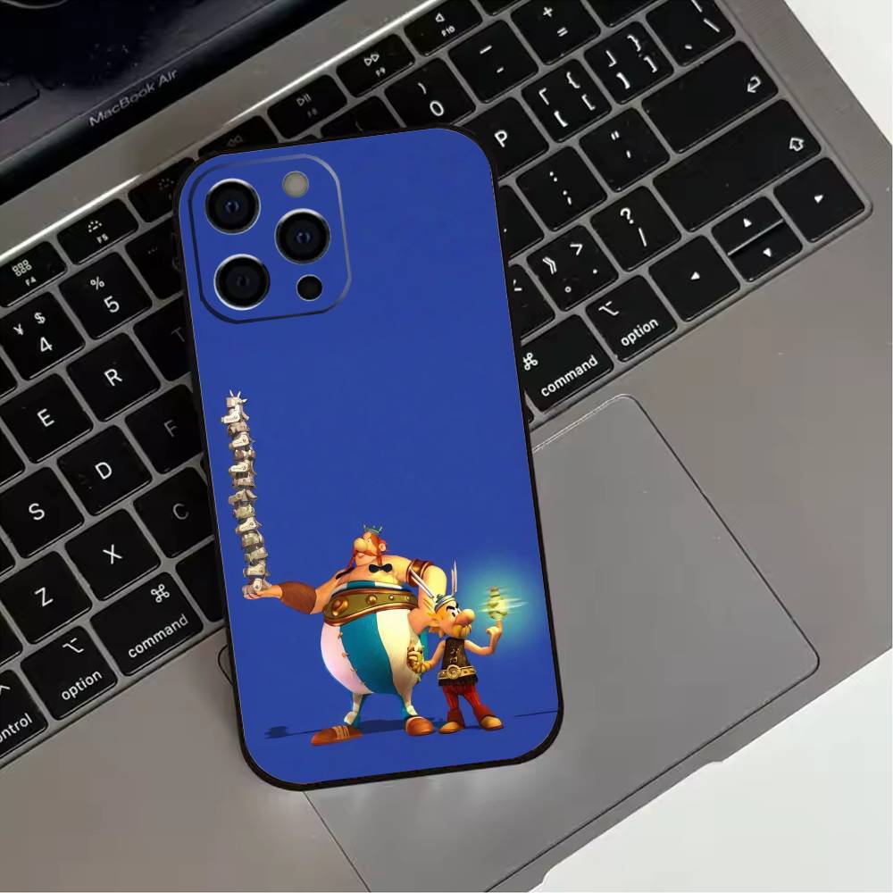 A-Asterix C-Cartoon O-Obelix  Phone Case For iPhone 17,16,15,14,13,12,11 Plus,Pro Max,XS,Soft Silicone Black Cover