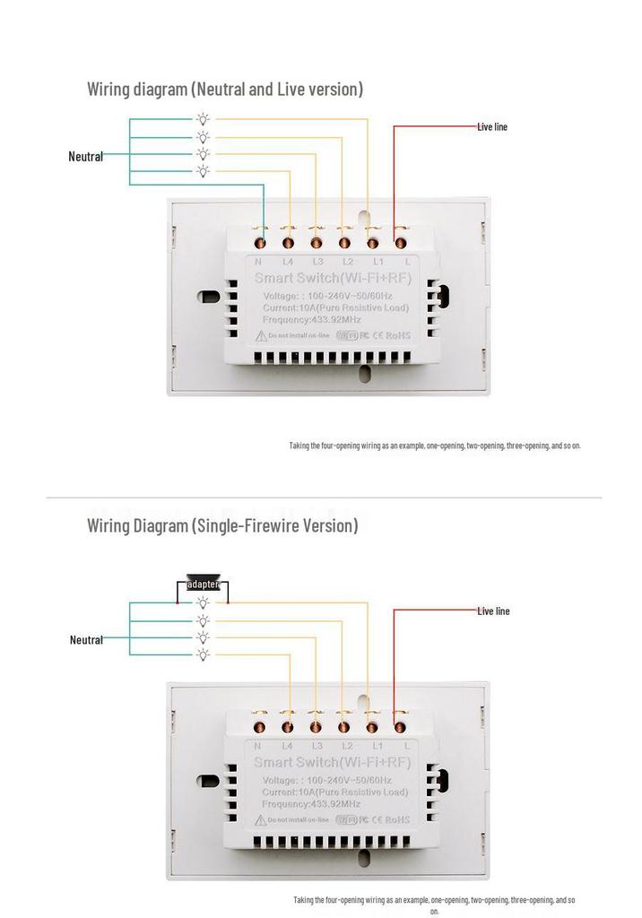 Graffiti Smart WiFi Wall Switch with Alexa & Google Voice Control, US/EU Specs, Touch Panel