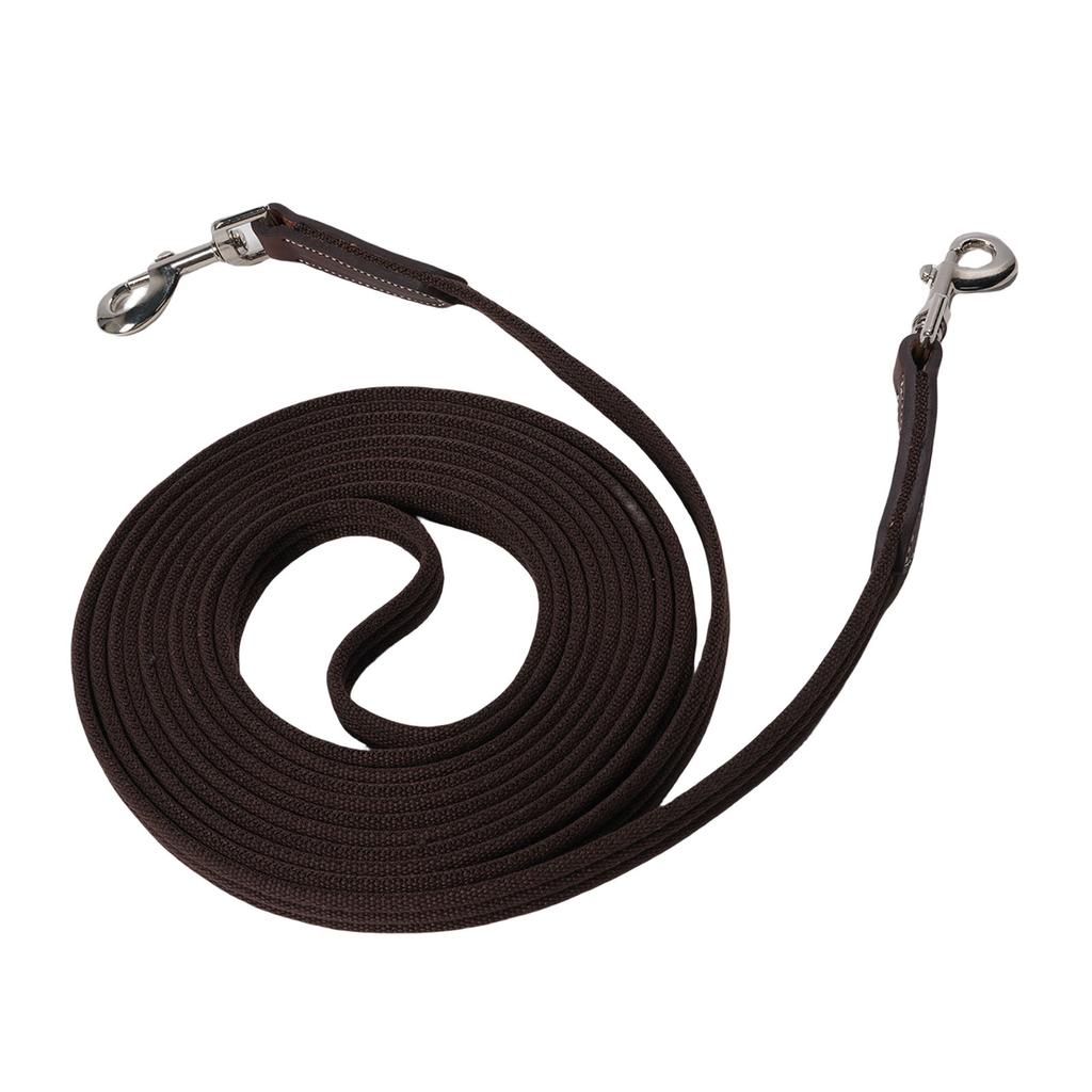 Horse Lunge Line with Rotating Snap Buckle Cowhide Webbing Comfortable Grip Long Horse Training Rope for Daily Training