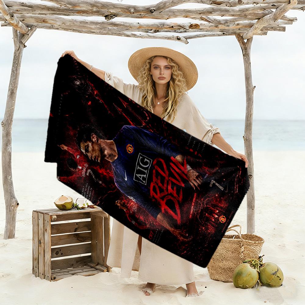 Cr7: Serviette de plage Révélée Séchage rapide Microfibre Douce Confortable Légère Portable pour la Natation, la Plage, le Camping, les Voyages, les Accessoires de Plage, la Salle de Sport