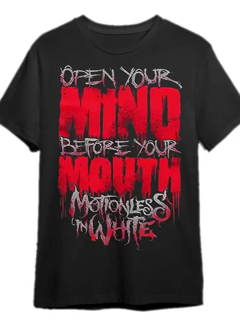 Motionless in White Men s Graphic Tee - Open Your Mind Before Your Mouth Bold S