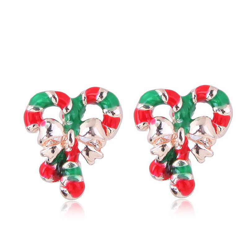 Cute Little Santa Elk Gift Earrings, Flash Diamond Christmas Tree Snowman Earrings