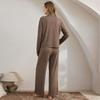 European Style Women's Autumn/Winter Pajama Set: Casual Long Sleeve Cardigan & Pants Homewear