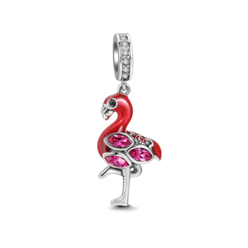 New Copper Chameleon Rainbow Horse Flamingo Pendant Bead Fit Original Charms Bracelet Trinket Jewerly Accessories