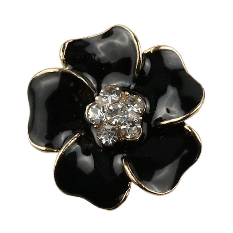 Oil Drop Petals With Rhinestone Buttons Chiffon Sweater Fur Clothes Decorative Buttons Woolen Coat Buttons