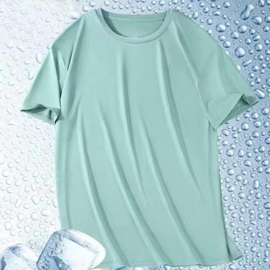 Men's Round Neck Tops Solid Color T Shirt Casual Short Sleeve Top Soft Regular Fit T Shirts Breathable for Sports Travel Beach Daily Wear