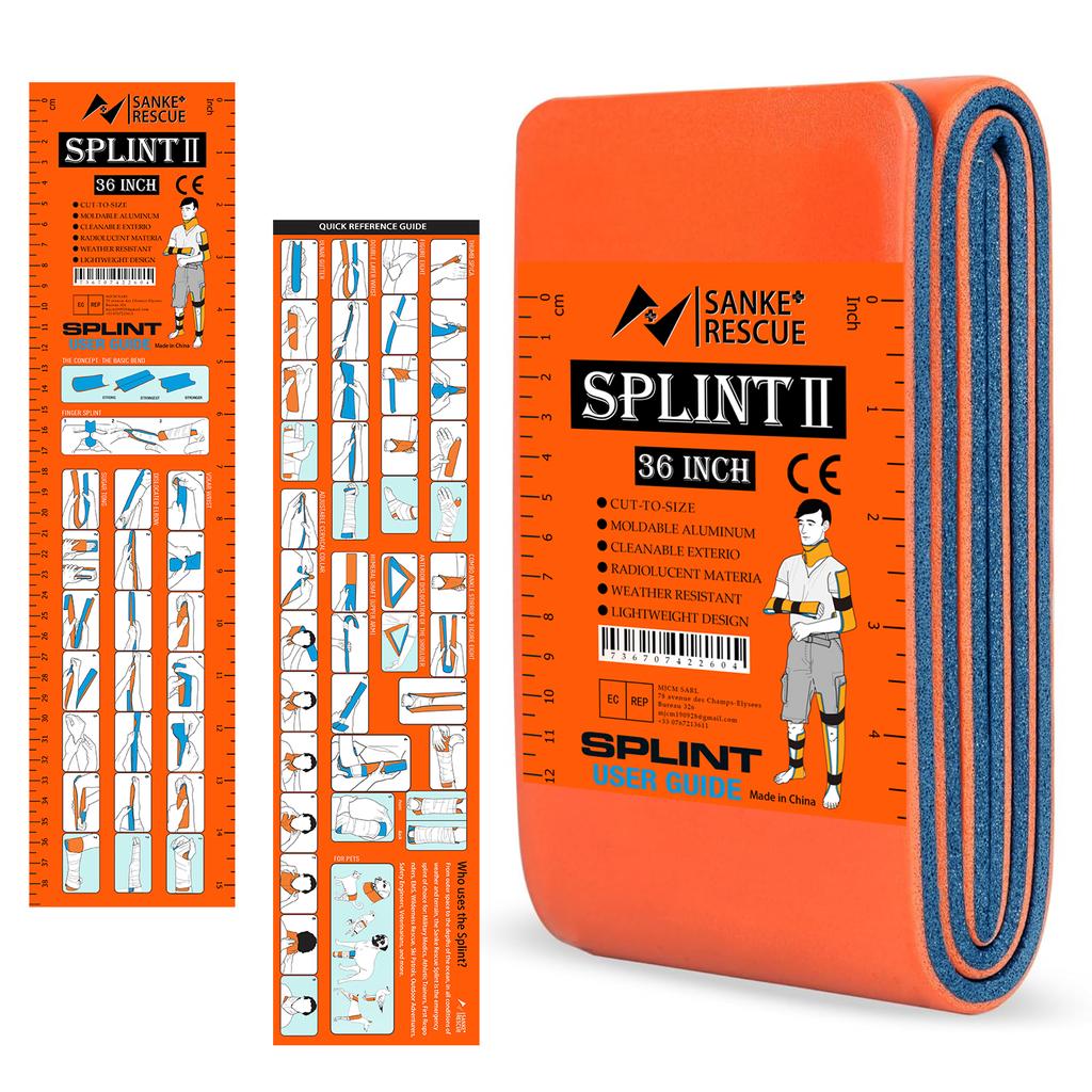 First Aid Splint 36/18"X4.3" SANKE RESCUE Wrist Thumb Support Brace Tendonitis Arthritis ifak Protector Guard Right Left Hand