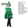 2 Pcs/Set Christmas Costume with Hat Multi Plush Ball Pendant Decor Scattered Cake Hem Sleeveless Round Neck A-line Christmas Tree Cosplay