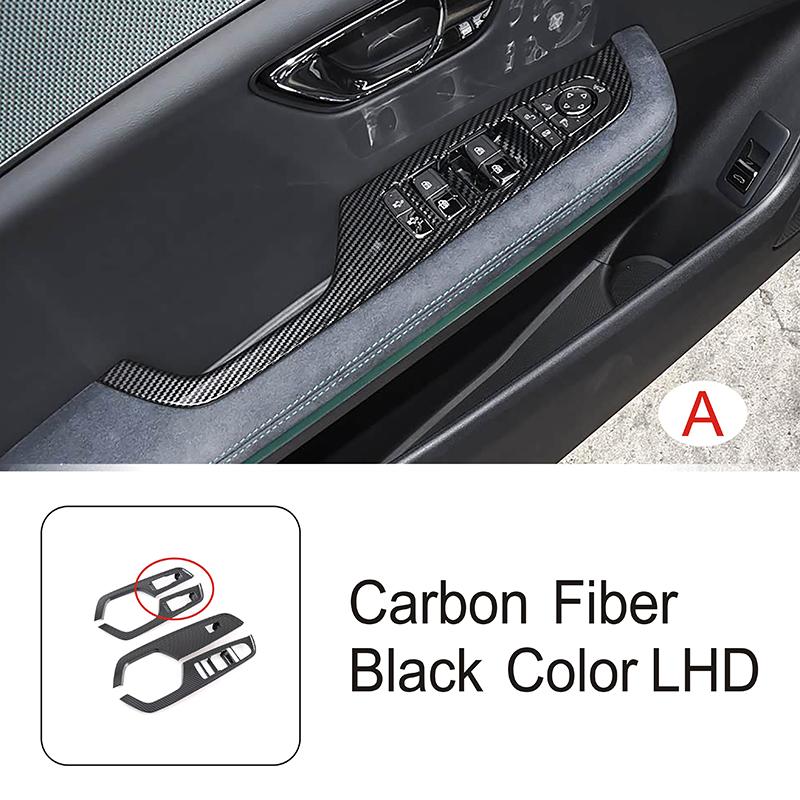 Styling Window Glass Lifting Buttons Panel Decoration Cover Trim For BYD Han  LHD Carbon Fiber Color Interior Accessories