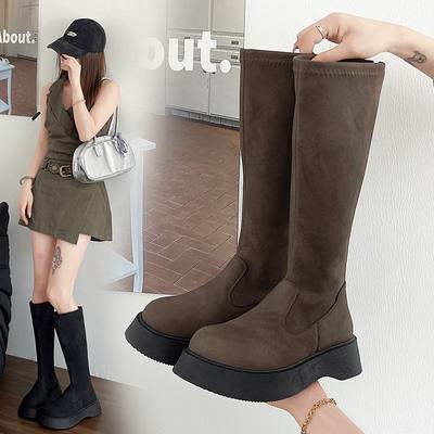 Fashion 2024 New Women's High Boots Winter Warm and Fashionable Thick-soled Square Heel Over-the-knee Boots