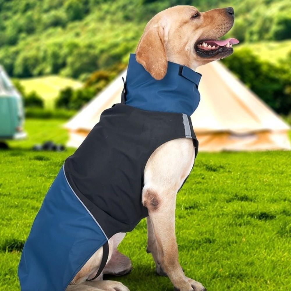 Adjustable Dog Rain Jacket Windproof Dog Rain Cloak Pet Waterproof Clothes  Night Walking